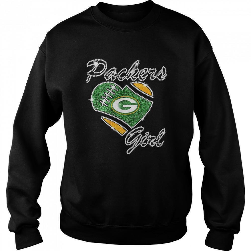 Diamond Heart Green Bay Packers Girl Fan Sweatshirt
